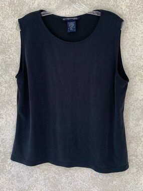 ExOfficio Travel Womens XL Navy Blue Sleeveless Tank Top‎ Rayon Blend Round Neck